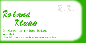roland klupp business card